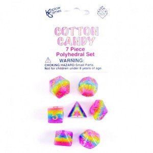 Koplow Games: Dobbelstenen Cotton Candy polydice (7 stuks) per set