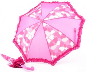 Paraplu Roze met hartjes 