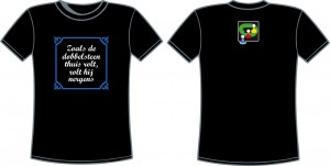 T-shirt: Zoals de dobbelsteen thuis… tegeltje (zwart, Maat XL)
