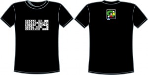 T-shirt: Zoals de dobbelsteen thuis… blokjes (zwart, Maat XL)