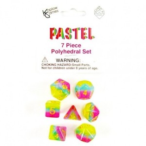 Koplow Games: Dobbelstenen Pastel polydice (7 stuks) per set