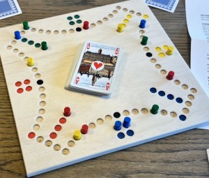 Tokkenspel: Mini Vast bord 4 persoonsspel - houten bordspel