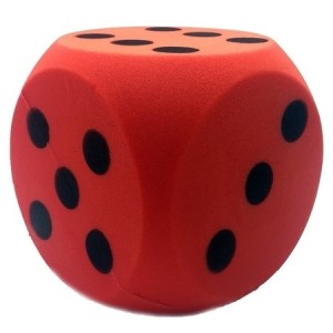 Dobbelsteen Soft Rood 16cm - per stuk